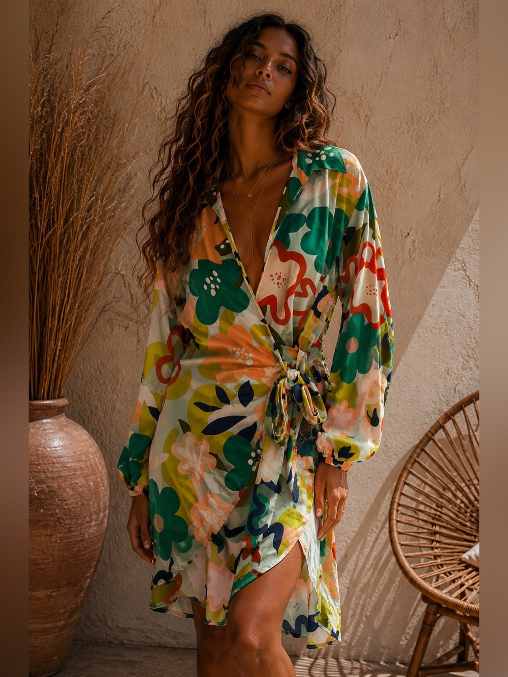Floral wrap dress